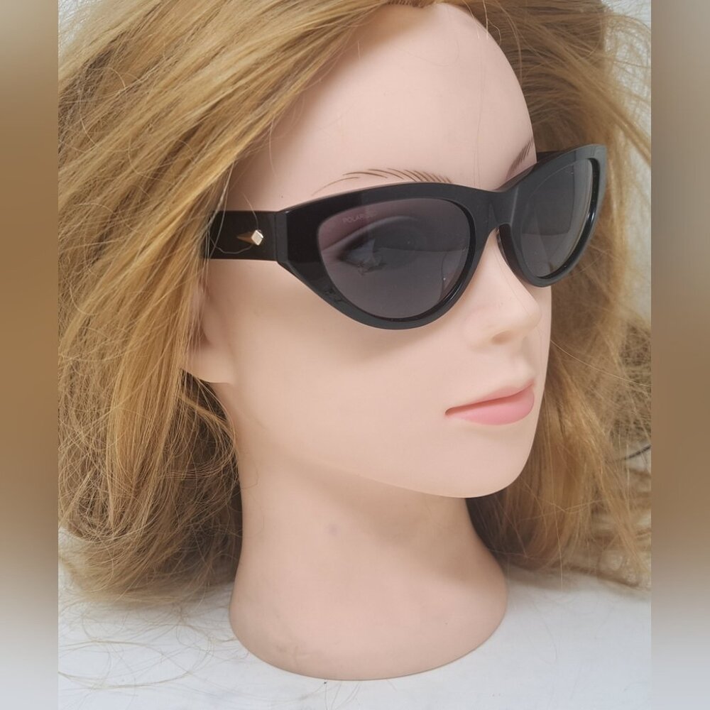 rag & bone Sunglasses Black Smoke Gray Cat-Eye Polarized RNB1062/S 54-20-140 - Picture 10 of 16